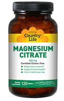 Country Life - Magnesium Citrate, 250 mg - 120 Tablets