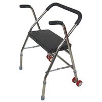 ZHPRZD Disabled Walker Elderly Walker Folding Walker with Seat Pulley Vintage Four-Legged Cane Stool Walker