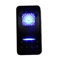 Amarine Made 12v 20 Amp Waterproof On-Off-On 2 Position Boat Marine DPDT 7 Pin Rocker Switch with 2 Led Lamps (Blue)