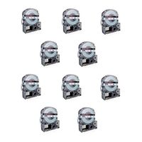 Prestige Cartridge 10 x E-AS18KW 18 mm x 8 m Label Tape for LabelWorks Printing Machine - Black on White (Pack of 10)