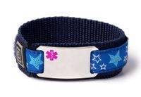 Peanut Allergy Kids Sport Medical ID Alert Bracelet with Pink Emblem for Children. Size 6.5" Max.
