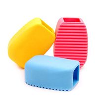 SimpleLif Cleaning Washing Flexible Scrub Silicone Brush Hand-held Mini Washboard Antiskid Color Randomly