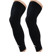 Kuangmi Leg Compression Sleeve Breathable UV Sun Protection Basketball,Running,Cycling,Pain Relief,Shin Splints (General Black (Pair), Large)