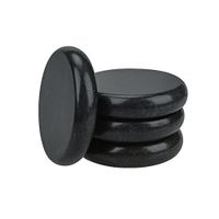 Romonacr 4Pcs Professional Massage Stones Set Natural Lava Basalt Hot Stone for Spa, Massage Therapy (3.14 x 3.14 in)