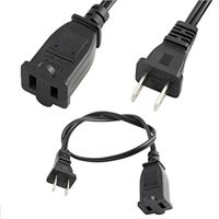 Tekit (1.64ft/0.5m) US Power Extension Cable Cord US AC 2-Prong Male/Female Power cable13A/125V,USA Outlet Saver Power Extension Cord Cable 2-Prong 2 Outlets for NEMA 5-15P to NEMA 5-15R,UL Certified