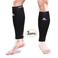 NEWMARK Compression Calf Sleeves for Men & Women (2pairs), Best Footless Compression Socks for Shin Splints, Leg Pain, Running, Nurses,Pregnancy, Plantar Fasciitis, Hiking, Cycling, Walking, Athletic