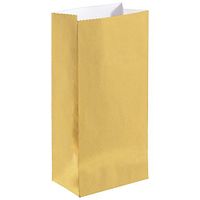 Amscan 371527.19 Party Bags, 6 1/2" x 3" x 2", gold