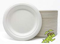 100% Compostable Heavyweight 6 inch plates, 1000ct BULK VALUE PACK, Made from Sugar Cane Bagasse, Mr. Green Guys Compostable Plates