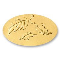 Autumn Leaves Embossed Gold Foil Oval Seals, 30 Count