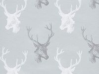 24" x 417' Metallized Art Drawn Reindeer on Grey Christmas Special Foil Gift Wrap Roll (1 Roll)