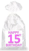 15th Birthday Party Favor Bags with Ties - 12pack