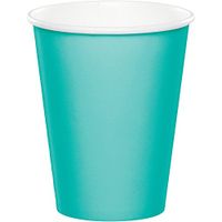 Creative Converting 324783 Touch of Color 240 Count 9 oz Hot/Cold Paper Cups, Teal Lagoon