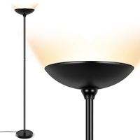 Floor Lamp - Torchiere Floor Lamp, 24W Dimmable Floor Lamp, 2160 Lumens, 3000K Warm White, Energy-Saving, Metal Material, LED Floor lamp for Living Room, Standing Lamps for Bedrooms, Reading & Office