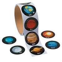 Toyvian Space Planet Sticker Boys School Educational Sticker kinderg Reward Decals for Envelope Planner Scrapbook Art Craft suitacase (1 roll/100 Stickers)