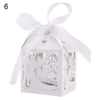 bromrefulgenc Candy Boxes,Candy Container hodler for Wedding Bridal Birthday Party Decors,50Pcs Anniversary Wedding Favors Cutout Mr Mrs Sweets Gift Candy Boxes Bags - White