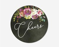 Cheers Wedding Stickers, Chalkboard Engagement, Wedding and Bridal Shower Event Favor Labels (#379-013-T004)