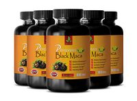 Endurance Supplements for Athletes - Increase Energy Performance - Peruvian Black MACA 1000 MG - Dietary Supplement - Black maca Root Capsules for Men - 5 Bottles 450 Capsules
