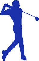 hBARSCI Golfer Post Drive Vinyl Decal - 5 Inches - for Cars, Trucks, Windows, Laptops, Tablets, Outdoor-Grade 2.5mil Thick Vinyl - Royal Blue
