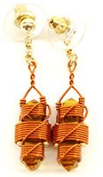 Buddha Maitreya the Christ Etheric Weaver® Earrings in Copper Wire - Quartz Crystal Vibrational Healing Tools