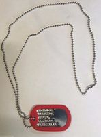 Custom Made Medical Alert Military Dog Tag on 30 inch Necklace Chain