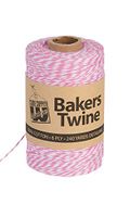 Fuchsia & White Bakers Twine - 240 Yards Per Roll - Pack of 2