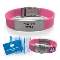 Diabetes Type 2 Sport Medical Alert ID Bracelet for Women