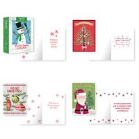 B-THERE Bundle of 12 Boxed Christmas Greeting Cards - Traditional, Foil and Glitter Finishes with Envelopes