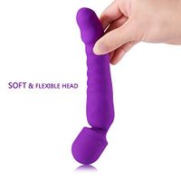 Upgraded Heating Tail Silicone Wand Massager, 7 Strongest Vibration Mode, USB Rechargeable, Muscle Sore Relief. (Purple)