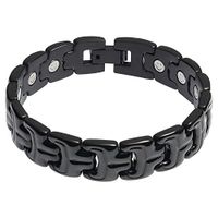 Divoti Double Ridge PVD Black 316L Magnetic Bracelet for Men-70