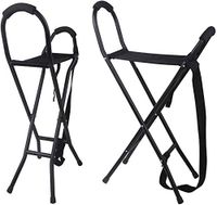 TOGARR Folding Walking Seat, Walking Stick Seat Folding Stool for Stability and Support, Portable Aluminum Chair for Elderly, Handicapped, and Disabled Users