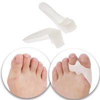 Foot Care Set Kit Lot of 2pcs Double Loops Silicone Gel Toes Separators Spacers Feet Stretchers Straighteners Bunions Guards Shields Cushions Splints for Pain Relief Reduction and Tension Relieving