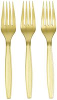 Amscan 43600.19 Plastic Forks, Gold, 10.9 x 10.3