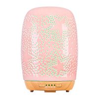 COOSA Essential Oil Diffuser 250ml Ceramic Cylindrical pentagram Aromatherapy Cool Mist Humidifier with Color Changing Light Waterless Auto Shut-Off for Home,Office …