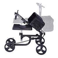 Foldable Knee Walker Scooter with Basket Safe Dual Brake System Walking Aid Adjusted Height Handlebar Knee Platform 300LBS Capacity US Delivery