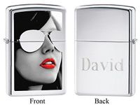 Personalized Zippo Sunglasses High Polish Chrome Lighter with Free Engraving