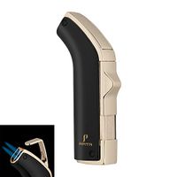 PIPITA Cigar Torch lighter Windproof Butane Refillable Lighter Jet Double Blue Flame Metal Lighters with Punch