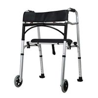 Muzyo Walkers for Seniors Folding Standard Walker Bathroom Toilet Handrail Aluminium Foldable Walking Frame Bariatric Heavy Duty for Seniors Adults
