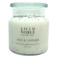 LOID NOBLE’s Sage and Lavender Essential Oil Soy Wax Candle with Organic White Sage | Cleansing | Relaxant | Healing | Purifying | Aromatherapy | Hand Poured | Double Cotton wicks | Coloring Free