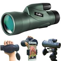 Gosky Skyhawk 10x50 High Power Prism Monocular and Quick and Quick Smartphone Holder for Wildlife Bird Watching Hunting Camping Travelling Wildlife Secenery - Smart BAK4 Prism FMC Lens