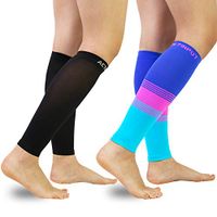 Compression Calf Sleeves (20-30mmHg) for Men & Women - Leg Compression Socks for Shin Splint,Running,Medical, Travel, Nursing (A - Black+Colourful, X-Large)