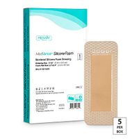 MedVanceTM Silicone - Bordered Silicone Adhesive Foam Dressing, 2"x5" (1.2"x3.4" pad) Box of 5 dressings