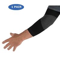 Kinship Comfort Brands Elbow Brace & Elbow Compression Sleeve for Golfers Elbow, Tennis Elbow, Tendonitis, Arthritis, Bursitis. For Weightlifting & Workouts. Elbow Sleeves for Pain, Muscle strains