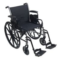 Lightweight 18" Wheelchair, Black, Detachable Flip Back Desk Arm, Swing Away Foot Rest, 300 Lb. Capacity