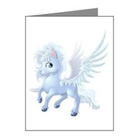 Note Cards (10 Pack) Cartoon White Winged Pegasus