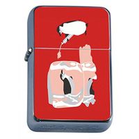 Frozen Penguin Flip Top Dual Torch Em1 Smoking Cigarette Silver Refillable Dual Flame