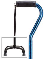 Walking Cane Quad Cane Blue Granite Small Base 5" X 8"