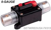 0-GAUGE WIRE CIRCUIT BREAKER 500-AMP, 12-VOLT HEAVY DUTY INDUSTRIAL PRO CAR AUDIO / MARINE AGU IN-LINE FUSE HOLDER STYLE FITS 0 AWG CABLE 1/2" HOLE. GETWIREDUSA FX313-500A