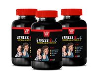 Stress Tablets for Adults - Stress B and C Vitamin Complex - Anxiety Relief - Mood Lifter - Natural - Valerian Root Sleep Support - 3 Bottles (270 Tablets)