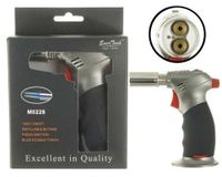 TORCH LIGHTER-BIG DOUBLE BLUE 5.5" REFILLABLE BUTANE TORCH