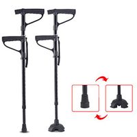 XRX 2-in -1 Adjustable Quad Cane Lightweight Walking Stick for Men, Women and Elderly Walking Cane with Double Handle Hand Crutch with LED Light, Easy Sit-Stand Cane for Stability